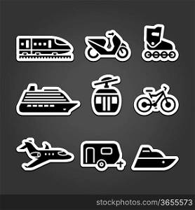 Set simple transportation icons