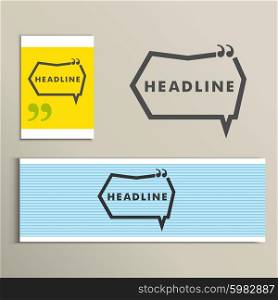 Set simple vector banners with speech bubbles. Set simple vector banners with speech bubbles.