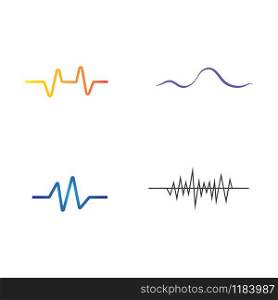 Set Sound waves vector illustration design template