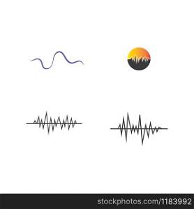 Set Sound waves vector illustration design template
