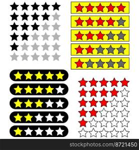 Set stars score. Set rating star. Color background. Customer evaluation. Vector illustration. stock image. EPS 10.. Set stars score. Set rating star. Color background. Customer evaluation. Vector illustration. stock image. 
