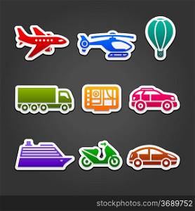 Set stickers color transport