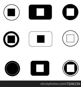 set stop button icon on white background. flat style. stop button icon for your web site design, logo, app, UI. stop symbol. stop button sign.