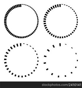 Set stripes around the circle logo countdown, vector circular icon with stripes around the perimeter, time sign