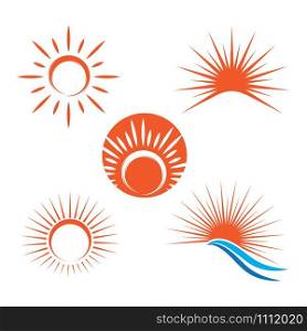 Set Sun icon Vector Illustration design Logo template