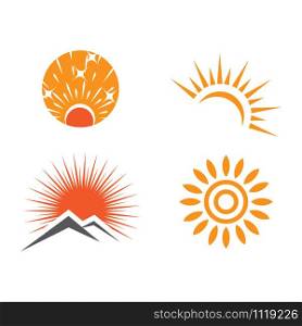 Set Sun Logo Template vector symbol nature