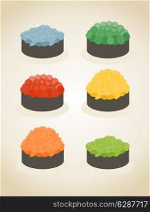 Set sushi meal. vector illustration