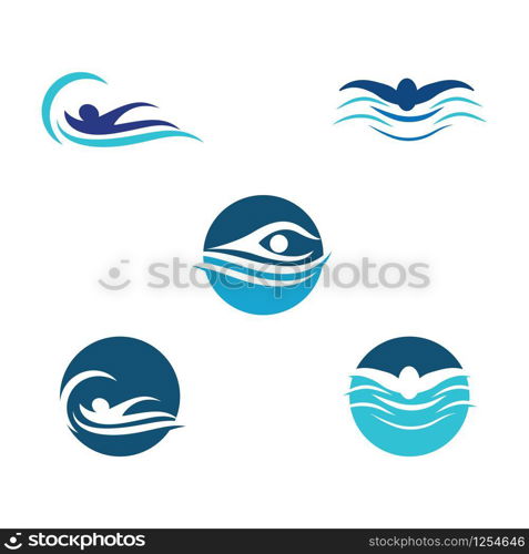 Set Swimming icon Vector Illustration design Logo template