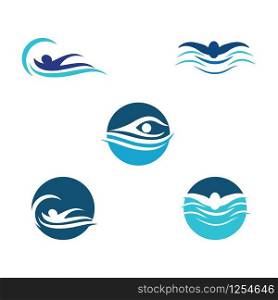 Set Swimming icon Vector Illustration design Logo template