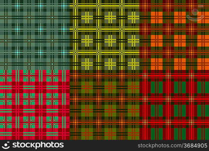 Set tartan, plaid patterns, wrapping paper