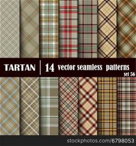 Set Tartan Seamless Pattern. Trendy Vector Illustration for Wallpapers. Seamless Tartan Tiles. Traditional Scottish Ornament. Plaid Inspired Background.