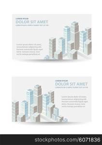 Set template invitations, business cards, flyers on the urban theme. Suitable for real estate agencies and construction and tourism companies.