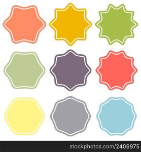 Set template label sunburst, shapes badges vector starburst promo burst, for design sale sticker promo burst