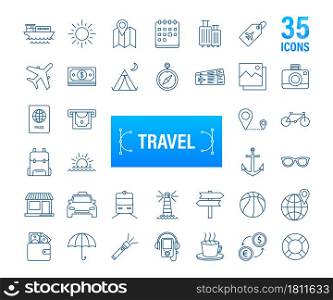 Set travel icon for web design. Business icon. Vector stock illustration. Set travel icon for web design. Business icon. Vector stock illustration.
