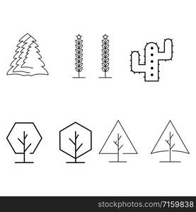 Set Tree Line Logo Template vector symbol nature