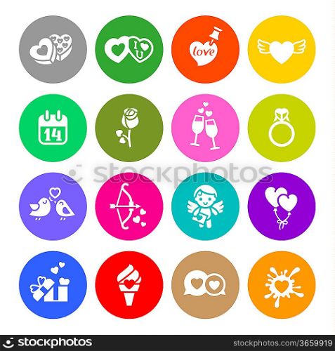 Set valentine&acute;s day buttons, vector signs