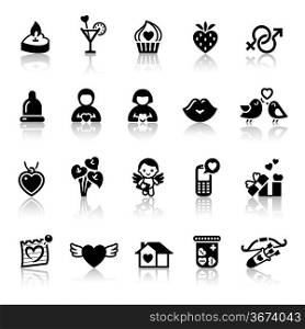 Set valentine&acute;s day icons, love romantic sign