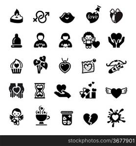 Set valentine&acute;s day icons, love romantic sign