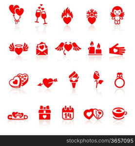 Set valentine&acute;s day red icon