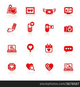 Set valentine&acute;s day red icons