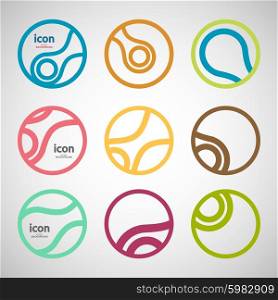 Set vector abstract circle icon. Molecule design. Set vector abstract circle icon. Molecule design.