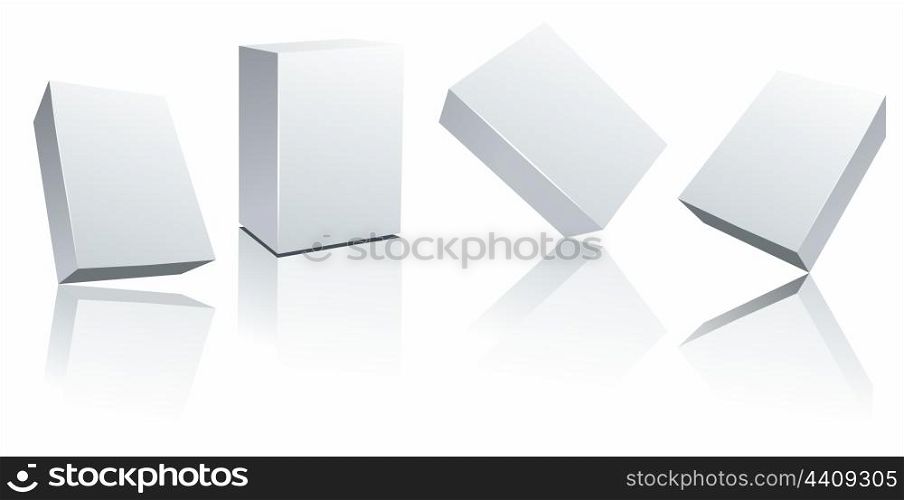 Set vector blank white boxes isolated on white . white boxes