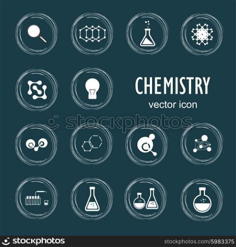 Set vector icons in chemistry.. Set vector icons in chemistry