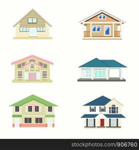 Set vector of house on a white background