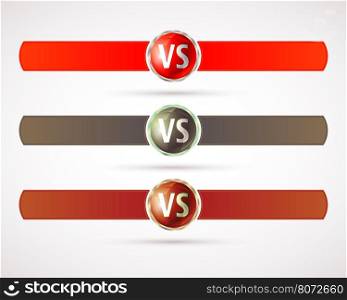 Set versus bar. Set of versus logo. VS letters. Fight competition symbol. Vector illustration.