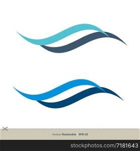 set Wave Swoosh Icon Vector Logo Template Illustration Design. Vector EPS 10.