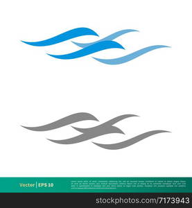 set wave water or smoke fire flame icon vector logo template Illustration Design EPS 10.