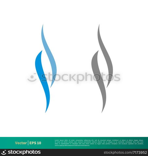 set wave water or smoke fire flame icon vector logo template Illustration Design EPS 10.