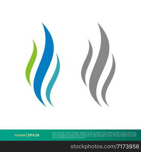 set wave water or smoke fire flame icon vector logo template Illustration Design EPS 10.