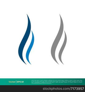 set wave water or smoke fire flame icon vector logo template Illustration Design EPS 10.