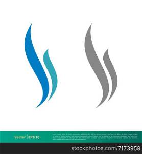 set wave water or smoke fire flame icon vector logo template Illustration Design EPS 10.