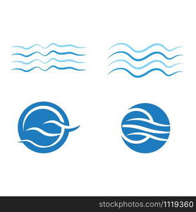 Set Waves Logo Template vector symbol nature