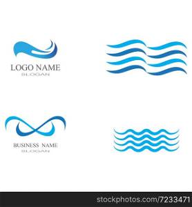 Set Waves Logo Template vector symbol nature