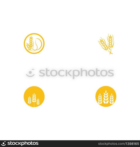 Set Wheat Logo Template vector symbol nature