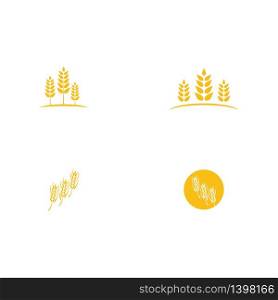 Set Wheat Logo Template vector symbol nature