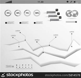 Set white shadows elements of infographics. Modern elements of info graphics. Information Graphics.. Set elements of infographics