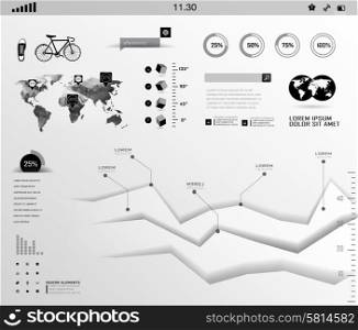 Set white shadows elements of infographics. Modern elements of info graphics. Information Graphics.. Set elements of infographics
