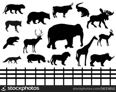 set: wild animals. Vector illustration. EPS 10.