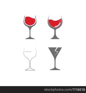 Set Wine icon Vector Illustration design Logo template