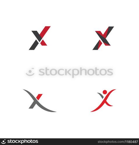 Set X Letter Logo Template vector icon illustration design