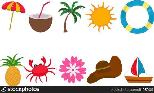 Set1 of hello summer beach party elements Vector Image