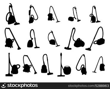Sete of vacuum cleaners. vector illustration.