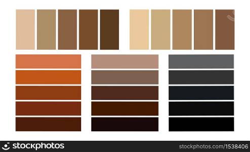 Seth palette of shades of hair color. Hair color tones, palette for coloring.. Seth palette of shades of hair color.