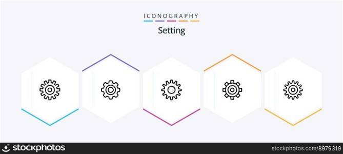 Setting 25 Line icon pack including setting. universal. cogs. setting. general