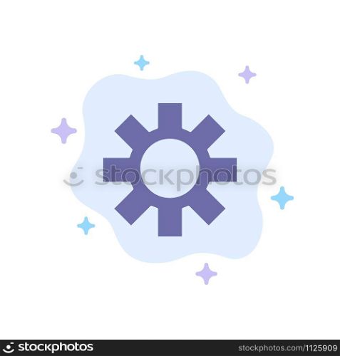 Setting, Cog, Gear Blue Icon on Abstract Cloud Background