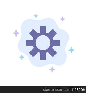 Setting, Cog, Gear Blue Icon on Abstract Cloud Background
